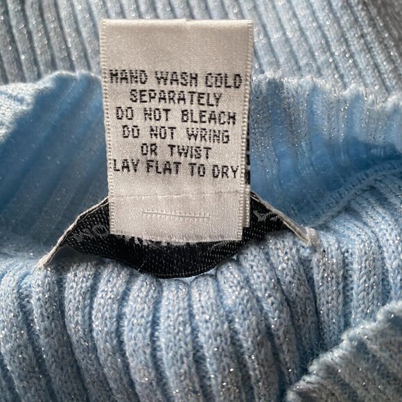 Moonlight Bay women's large light blue stretchy sleeveless sparkle tank sweater - Picture 9 of 9